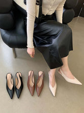 LBSFY  -  Pointed Toe Women Sandals 2024 New Arrivals Fashion Dress Pumps Thin Low Heeled Back Strap Black Beige Brown Summer Party Pumps